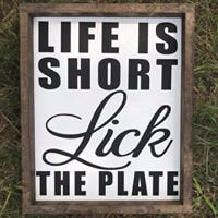Funny kitchen sign-kitchen wall decor funny-Life is short lick the